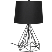 Lalia Home 23.5 in. Geometric Matte Wired Table Lamp with Fabric Shade