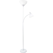 Simple Designs 71 in. Floor Lamp with Reading Light, Black