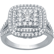 10K White Gold 1 CTW Diamond Ring Size 7