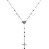 PAJ Sterling Silver Cubic Zirconia Crown & Cross Necklace
