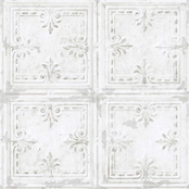RoomMates Tin Tile White Peel and Stick Wallpaper