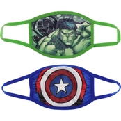 Marvel Kids Hulk and Captain America Face Mask 2 pk.
