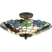 Dale Tiffany Pansy 9 x 16 in. Semi Flush Mount Ceiling Lamp