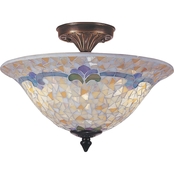 Dale Tiffany Johana Mosaic 10.5 x 13.25 in. Semi Flush Mount Ceiling Lamp
