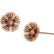 COACH Tea Rose Swarovski Crystals Stud Earrings