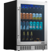 NewAir 24 in. Color Changing LED Light Built In Premium 224 Can Beverage Fridge