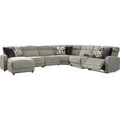 Signature Design by Ashley Colleyville LAF Chaise with Console, 3 Power Recliners