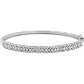 Sterling Silver 3/4 CTW Diamond Bangle Bracelet