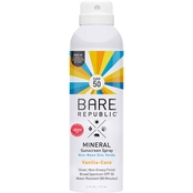 Bare Republic Mineral SPF 50 Sport Vanilla and Coconut Sunscreen Spray 6 oz.