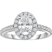 Ray of Brilliance 14K White Gold 1 1/2 CTW Lab Grown Oval Bridal Ring