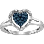 She Shines Sterling Silver 1/4 CTW Diamond Heart Ring