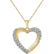 She Shines 14K Gold Over Sterling Silver 1/10 CTW Diamond Heart Pendant