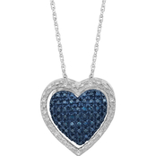 She Shines Sterling Silver 1/4 CTW Diamond Heart Pendant
