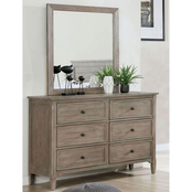 Furniture of America Vevey 6 Drawer Dresser and Mirror