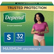 Depend Fit Flex Maximum Absorbency Incontinence Underwear for Women, Small 32 ct.