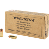 Winchester Service Grade 380 ACP 95 Gr. FMJ, 50 Rnd