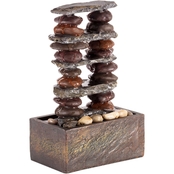 Alpine 12 in. Tall Indoor/Outdoor Eternity Tabletop Stacked Stone Water Fountain