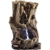 Alpine 11 in. Tall Indoor Rainforest Tabletop Fountain with LED Lights