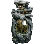 Alpine 41 in. Tall Indoor/Outdoor Rainforest Waterfall Fountain with LED Lights