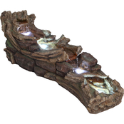 Alpine 20 in. Tall Indoor and Outdoor River Rapids Fountain with LED Lights