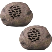 Alpine Waterproof Bluetooth Solar Powered Outdoor Wireless Rock Speakers 2 pk.