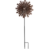 Alpine 81 in. Tall Outdoor Kinetic Flower Wind Spinner Stake Yard Decoration