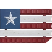 Alpine 16 in. Tall Indoor/Outdoor Wood and Metal American Flag Wall Art Decor