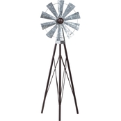 Alpine Outdoor Metal Windmill Spinner 24 in. Garden Yard Decoration