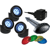 Alpine Set of 3 Multicolor Outdoor LED Lights for Water Features and Garden