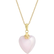 14K Yellow Gold Mother of Pearl Heart Pendant