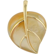 14K Yellow Gold Mother of Pearl Leaf Pendant