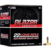 Blazer Ammunition 22 LR 38 Gr. Lead Round Nose 525 Rnd