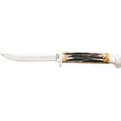 Bear & Son Cutlery 563 Small Genuine India Stag Bone Hunter Knife with Sheath