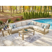 Signature Design by Ashley Silo Point Large Outdoor Sectional with Tables