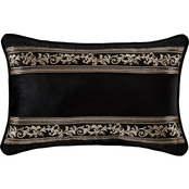 J. Queen New York Windham Black Boudoir Decorative Throw Pillow