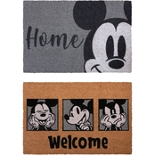Disney Mickey Coir Welcome Mat 2 pk., Gray