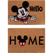 Disney Mickey Mouse Coir Home and Hello Welcome Mat 2 pk.
