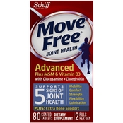 Move Free Advanced Plus MSM and Vitamin D3 Joint Supplements 80 Ct.