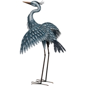 Regal Arts Metallic Blue Heron Wings Out Statue