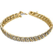 10K Yellow Gold 2 CTW Diamond Alternate Bracelet