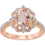 Truly Zac Posen 14K Two Tone Gold Morganite and 3/4 CTW Diamond Engagement Ring