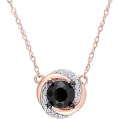 Sofia B. 10K Rose Gold 1 CTW Black & White Diamond Swirl Necklace