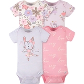 Gerber Infant Girls Bunny Onesies Bodysuit 4 pk.