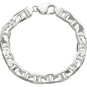 Sterling Silver 9.5mm Flat Anchor Chain Bracelet