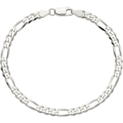 Sterling Silver 4.5mm Figaro Chain Bracelet