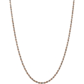 Sterling Silver and Rose Vermeil 2.5mm Diamond Cut Rope Chain