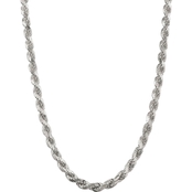 Sterling Silver 8mm Diamond Cut Rope Chain