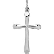 Sterling Silver Rhodium-Plated Cross Charm