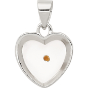 Sterling Silver Enameled with Mustard Seed Heart Charm