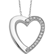 Sterling Silver CZ Heart Ash Holder 18 in. Necklace